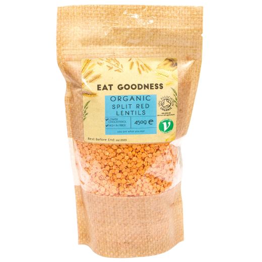 Eat Goodness Organic Split Red Lentils - 6 X 450GR