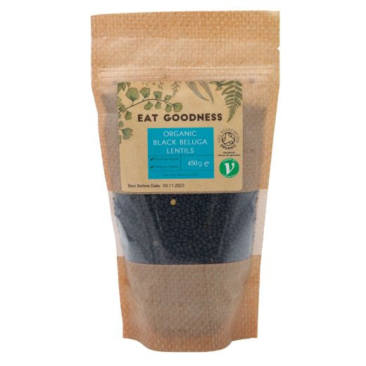 Eat Goodness Organic Black Beluga Lentils - 6 X 450GR