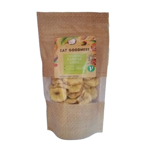 Eat Goodness Organic Banana Chips - 12 X 70GR