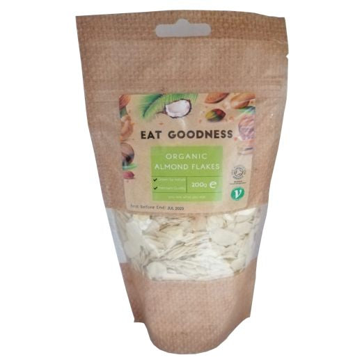 Eat Goodness Organic Almond Flakes - 6 X 200GR