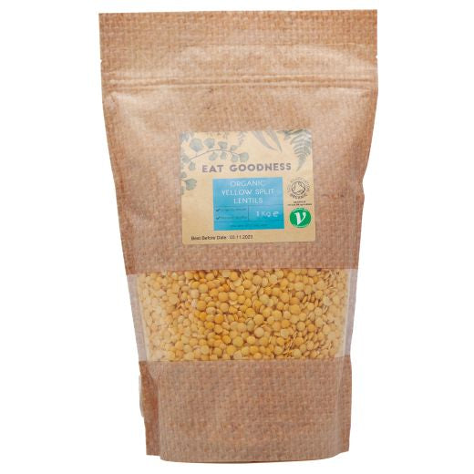 Eat Goodness Organic Yellow Lentil Split - 10 X 1KG