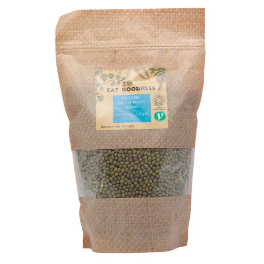 Eat Goodness Organic Green Mung Beans - 10 X 1KG