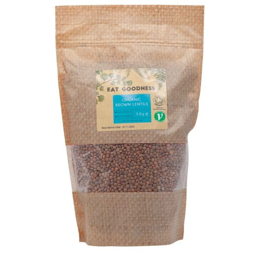 Eat Goodness Organic Brown Lentil - 10 X 1KG