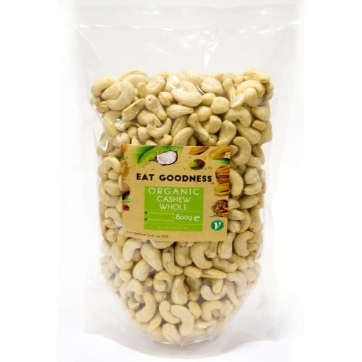 Eat Goodness Organic Cashews - 10 X 800GR