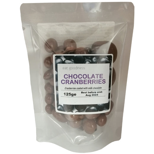 Eat Goodness Milk Chocolate Cranberries - 12 X 125GR