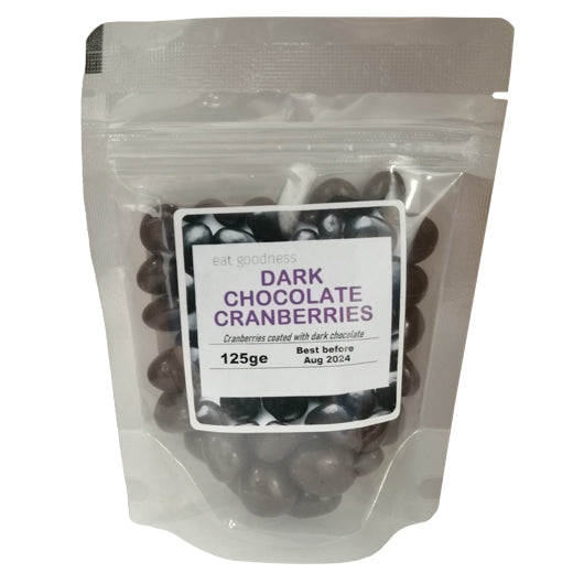 Eat Goodness Dark Chocolate Cranberries - 12 X 125GR