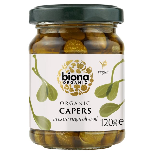 Biona Organic Capers In Extra Virgin Olive Oil - 6 x 120Gr