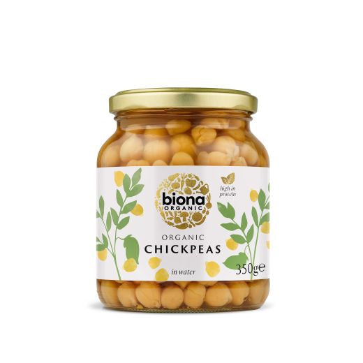 Biona Organic Chick Peas In Glass Jar - 6 x 350Gr