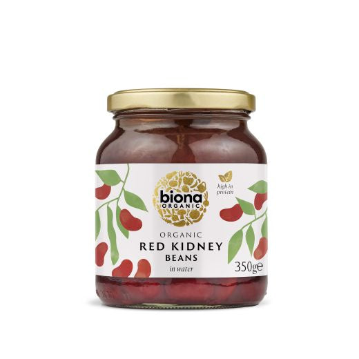 Biona Organic Red Kidney Beans In Glass Jar - 6 x 350Gr