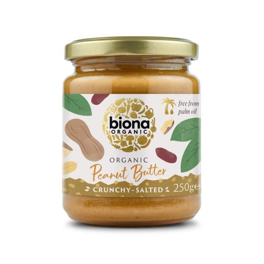 Biona Organic Crunchy Peanut Butter With Salt - 6 x 250Gr