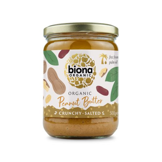 Biona Organic Crunchy Peanut Butter - 6 x 500Gr