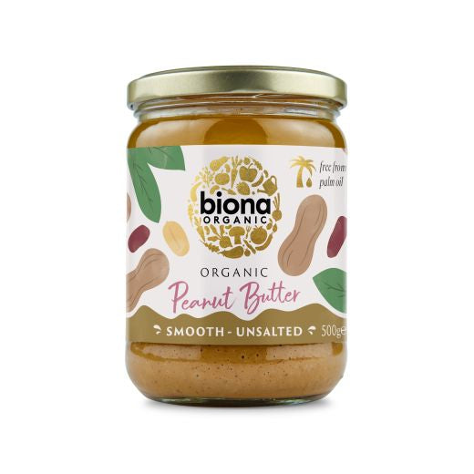 Biona Organic Peanut Butter Smooth - 6 x 500Gr