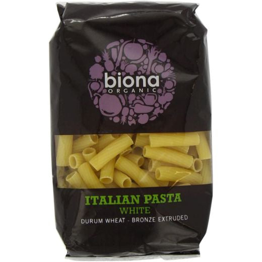 Biona Organic White Rigatoni Bronze Extruded - 12 x 500Gr