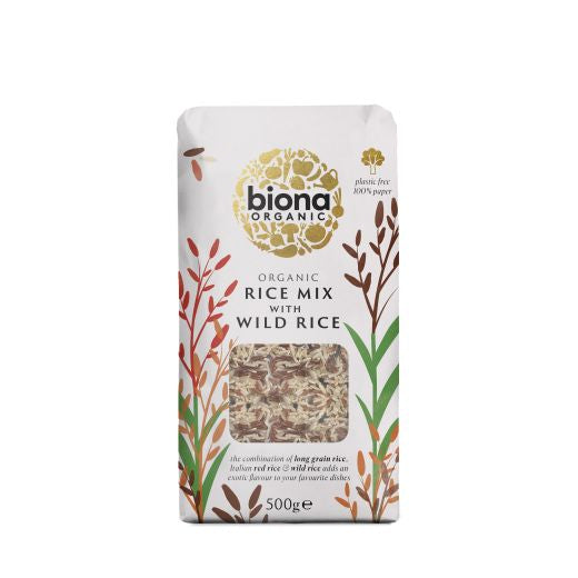 Biona Organic Wild Rice Mix Camargue Red. Brown - 6 x 500Gr