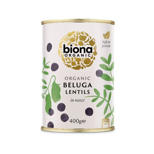 Biona Organic Black Beluga Lentils - 6 x 400Gr