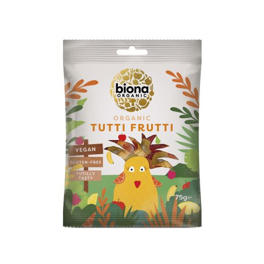 Biona Organic Tutti Frutti Wine Gums - 10 x 75Gr