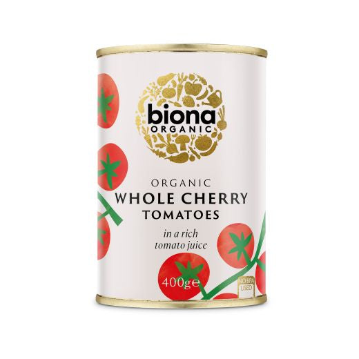 Biona Organic Whole Cherry Tomatoes - 12 x 400Gr