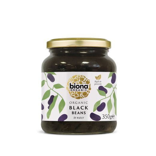 Biona Organic Black Beans In A Glass Jar - 6 x 350Gr