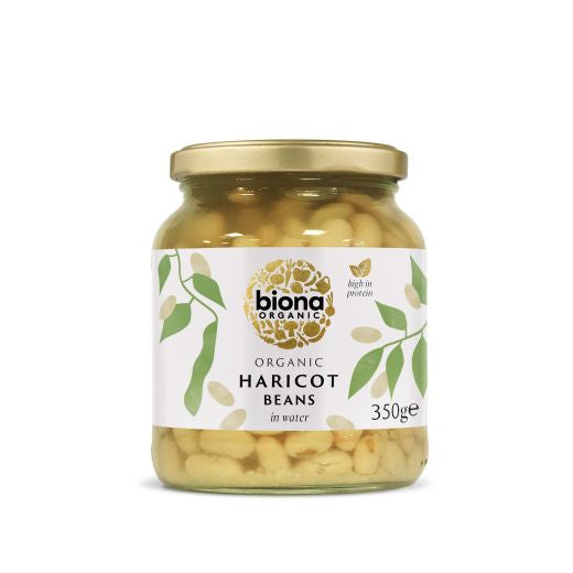 Biona Organic Haricot Beans In A Glass Jar - 6 x 350Gr