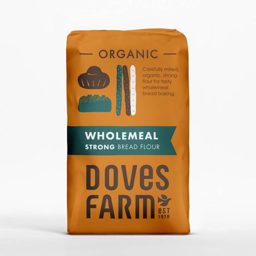 Doves Farm Organic Strong 100% Wholemeal Bread Flour - 5 X 1.5Kg