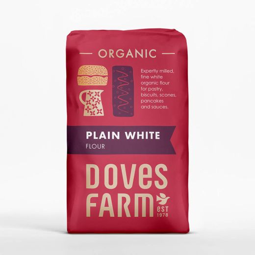 Doves Organic Plain White Flour (Stoneground) - 5 X 1Kg