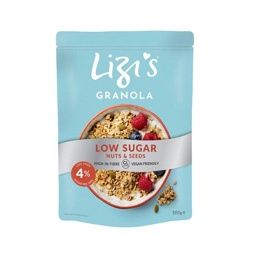 Lizi's Low Sugar Nuts And Seeds Granola - 10 x 450Gr