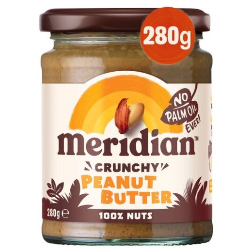 Meridian Peanut Butter Crunchy 100% Nuts - 6 X 280Gr