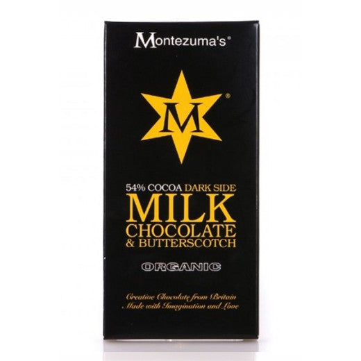 Montezuma's Splotch Org Milk Chocolate With Butterscotch - 12 x 90Gr