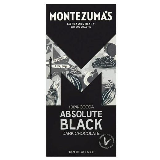 Montezuma's Absolute Black 100% Cocoa - 12 x 90Gr