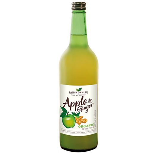 James White Organic Apple & Crushed Ginger Juice- 6 x 750Ml