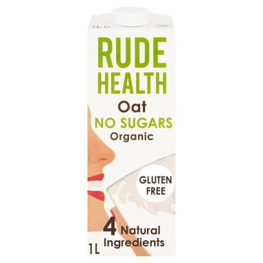 Rude Health Organic No Sugar Oat - 6 x 1Lt