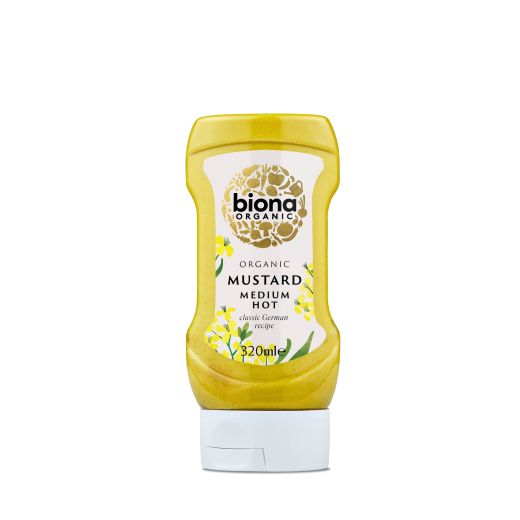 Biona Organic Medium Hot Mustard Classic German - 6 x 320Ml