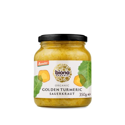 Biona Organic Sauerkraut Golden Turmeric Demeter - 6 x 350Gr