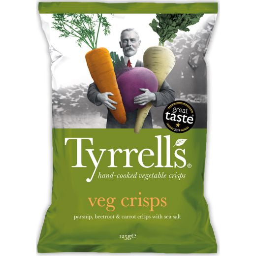 Tyrrells Hand Fried Vegetable Chips Mixed Vegetables - 12 x 125Gr