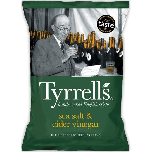 Tyrrells Potato Chips Cider Vinegar & Sea Salt - 12 x 150Gr