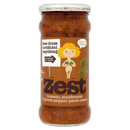 Zest Pasta Sauce With Green Peppers And Mushrooms - 6 x 340Gr