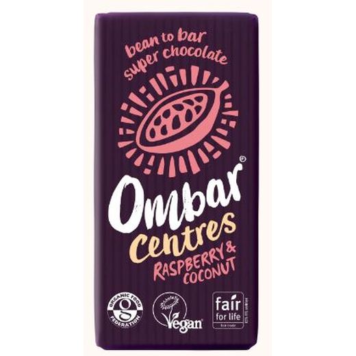 Ombar Raspberry & Coconut Centred Bar - 10 x 35Gr