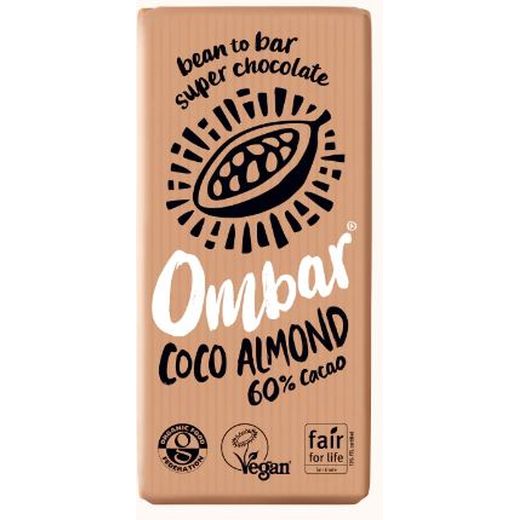 Ombar Coco Almond Chocolate Bar - 10 x 70Gr