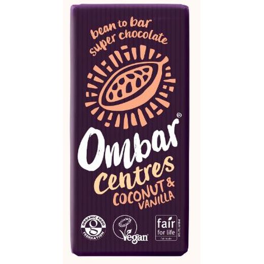 Ombar Coconut & Vanilla Centres Chocolate Bar - 10 x 70Gr