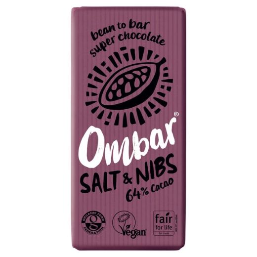 Ombar Salt & Nibs Chocolate Bar - 10 x 70Gr