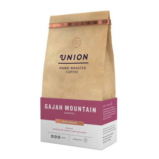 Union Coffee Gajah Mountain Sumatra Wholebean - 6 x 200Gr