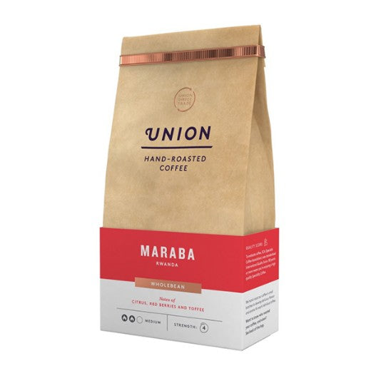 Union Coffee Maraba Rwanda Wholebean - 6 x 200Gr